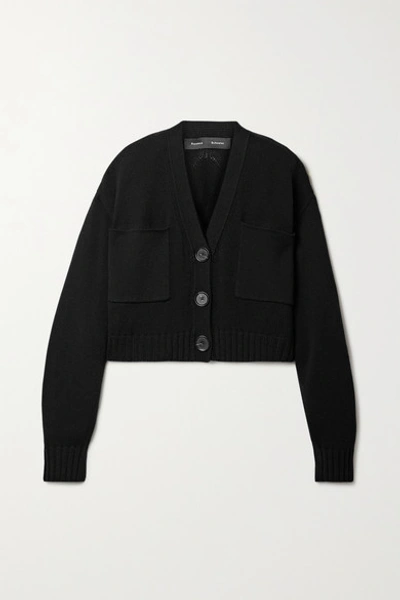 Shop Proenza Schouler Cropped Cashmere Cardigan In Black