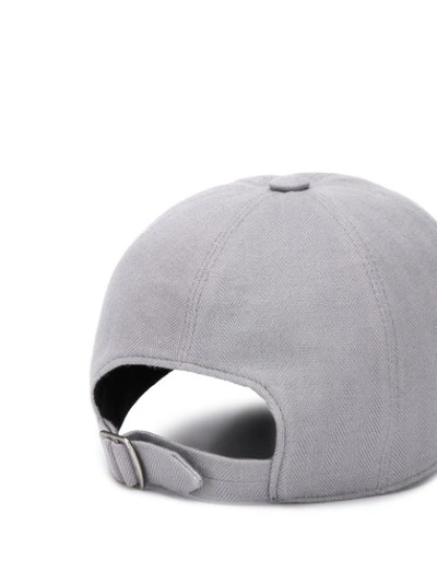 Shop Ermenegildo Zegna Herringbone Cap In Grey