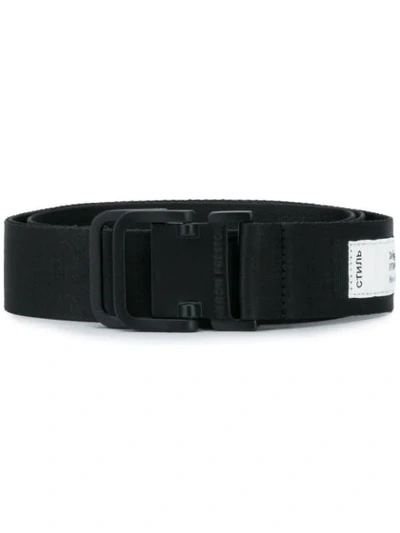 Shop Heron Preston Debossed Logo Buckle Belt In Black