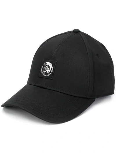 Shop Diesel Mohawk Logo Baseball Cap In Black