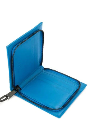 Shop Bottega Veneta Lanyard-strap Intrecciato Cardholder In Blue