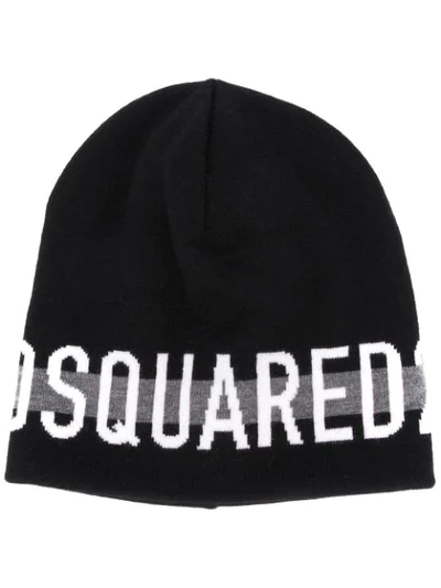 Shop Dsquared2 Logo-jacquard Beanie In Black