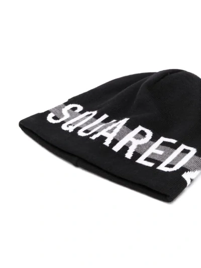 Shop Dsquared2 Logo-jacquard Beanie In Black