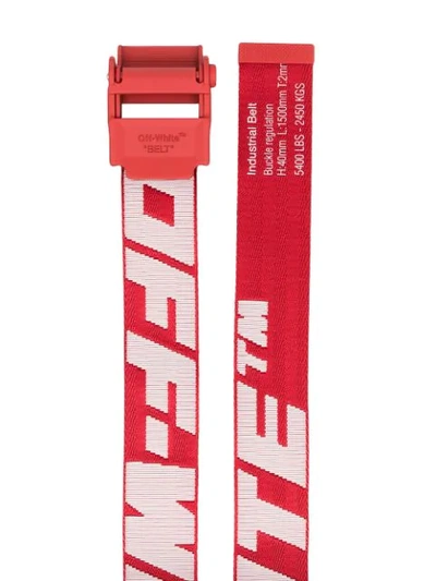 Shop Off-white Industrial Logo Belt In Red