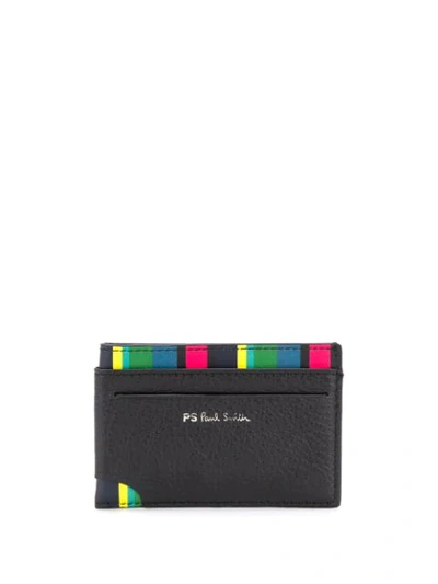 Shop Ps By Paul Smith Block Stripe Cardholder In Black