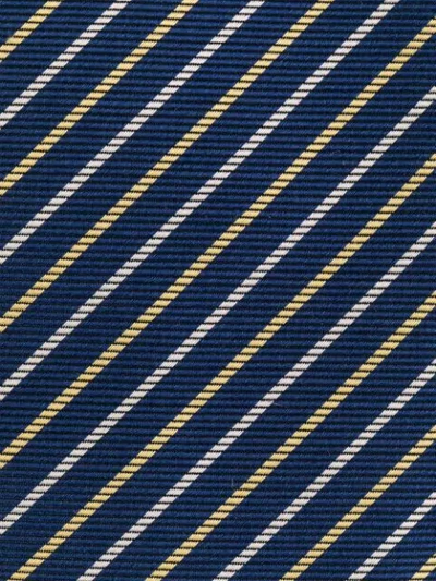 Shop Ermenegildo Zegna Stripe Pattern Tie In Blue