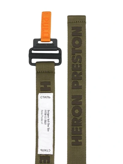Shop Heron Preston 3cm Tape Belt In Green