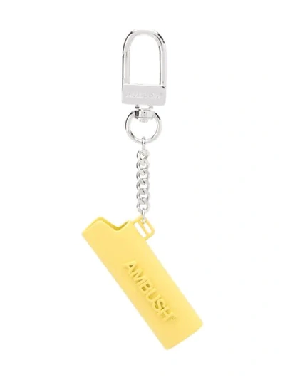 Shop Ambush Logo Charm Keyring In Yellow