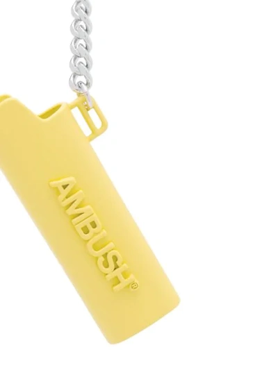 Shop Ambush Logo Charm Keyring In Yellow