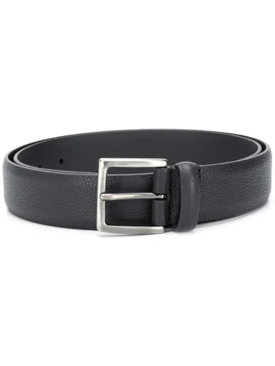 Shop Anderson's Grained Leather Belt In Black