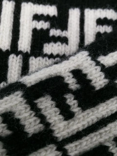 Shop Fendi Ff Knitted Gloves In Black