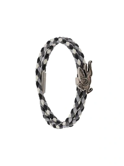 Shop Etro Braided Bracelet In White