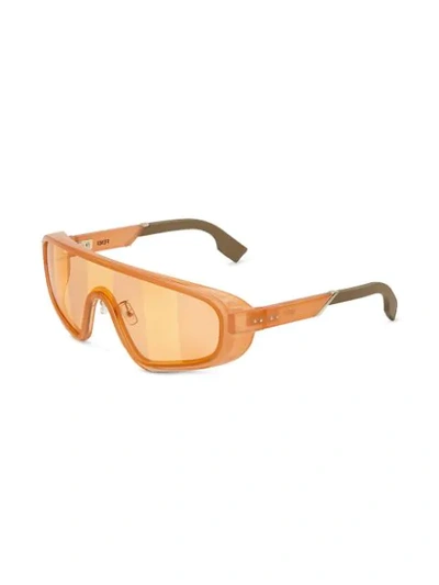 Shop Fendi Botanical Shield Sunglasses In Orange