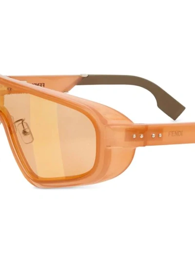 Shop Fendi Botanical Shield Sunglasses In Orange