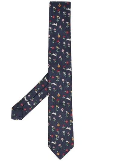 Shop Paul Smith Rabbit-jacquard Tie In Blue