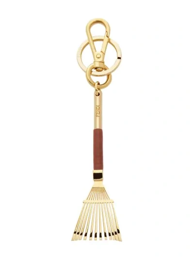 Shop Fendi Rake Key Charm In Gold