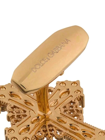 Shop Dolce & Gabbana Baroque Cross Cufflinks In Gold