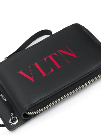 Shop Valentino Vltn Neck Wallet In Black