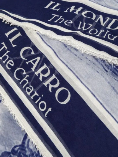 Shop Faliero Sarti Logo Embroidered Scarf In Blue