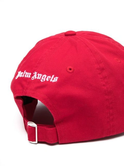Shop Palm Angels Embroidered Logo Baseball Cap In Red