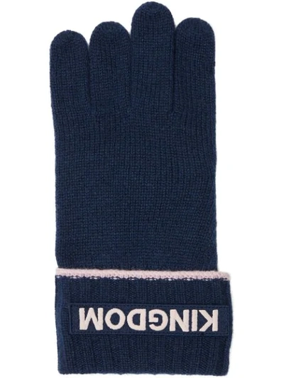 Shop Burberry Logo-patch Gloves In Blue