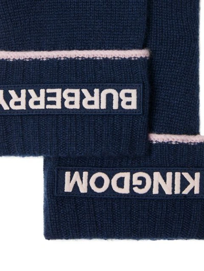 Shop Burberry Logo-patch Gloves In Blue