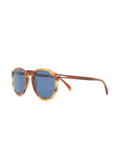 Shop David Beckham Eyewear Db 1009 Round Frame Sunglasses In Brown