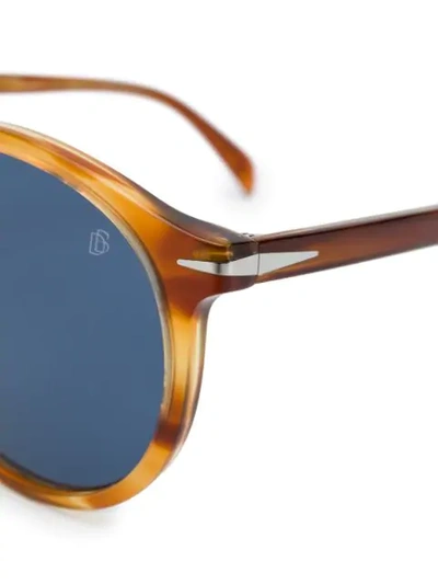 Shop David Beckham Eyewear Db 1009 Round Frame Sunglasses In Brown