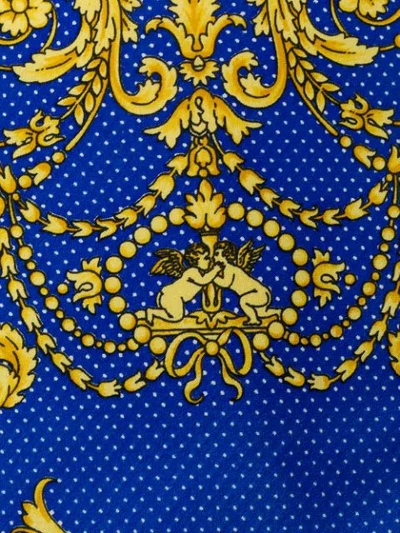 Pre-owned Versace 1990s Greek Print Classic Tie In Gold
