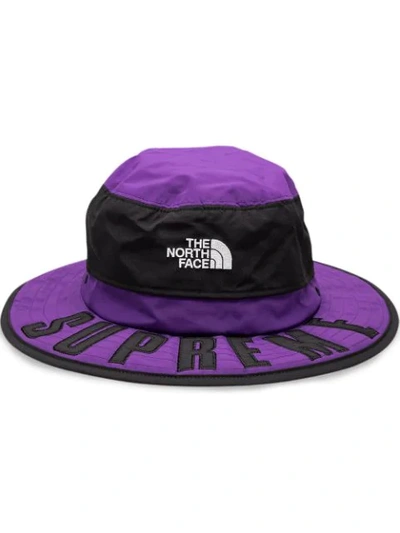 Shop Supreme Tnf Arc Logo Horizon Breeze Hat In Purple