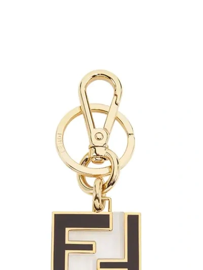 Shop Fendi Ff-logo Keyring In Gold