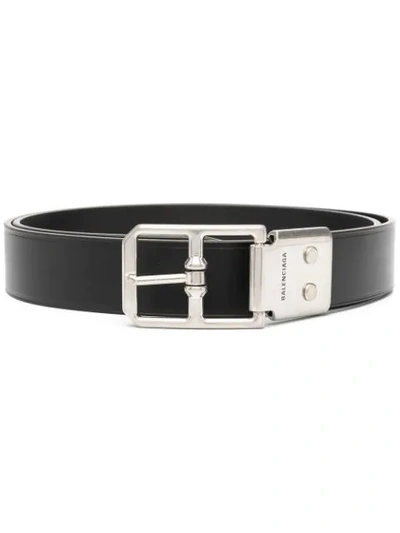 Shop Balenciaga Leather Belt In Black