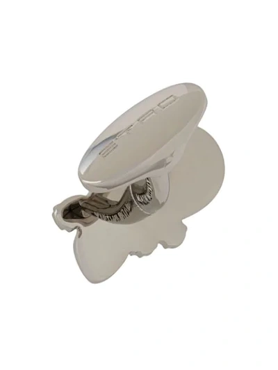 Shop Etro Embellished Lizard Shaped Cufflinks In Silver