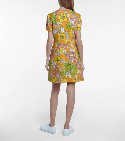 Shop Tory Burch Floral Twill Minidress In Orange