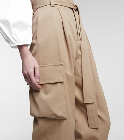 Shop Red Valentino Cargo Cotton And Wool Pants In Beige