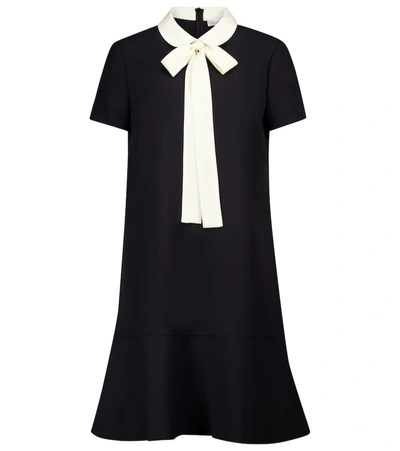 Shop Red Valentino Crêpe-envers Minidress In Black