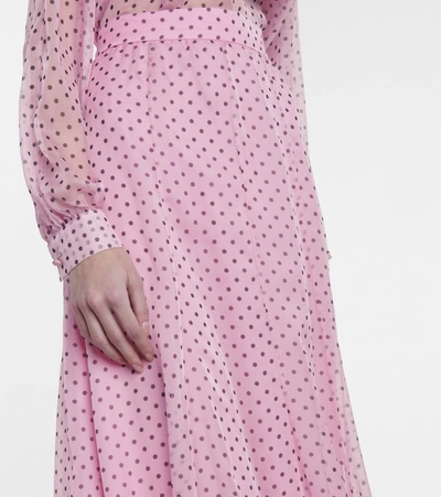 Shop Philosophy Di Lorenzo Serafini Polka-dot Chiffon Maxi Skirt In Pink