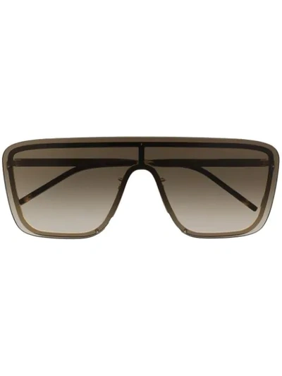 Saint Laurent Sl364 Shield Sunglasses In Gold