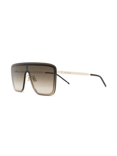 Saint Laurent Sl364 Shield Sunglasses In Gold