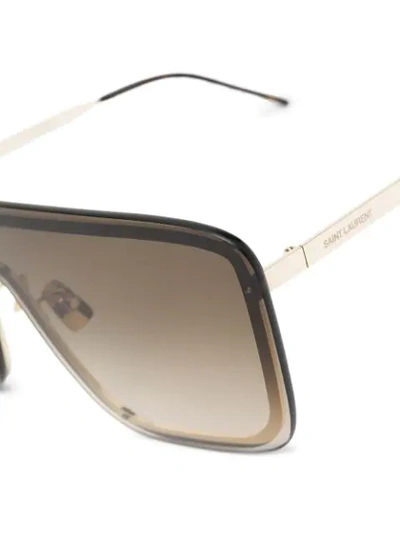 Saint Laurent Sl364 Shield Sunglasses In Gold