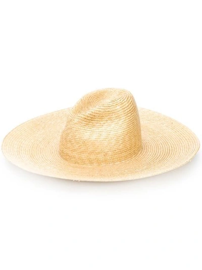 Shop Saint Laurent Wide-brim Hat In Neutrals