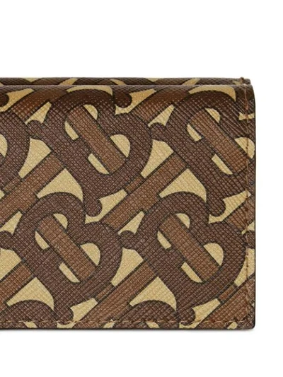 Shop Burberry Monogram-print Folding Wallet In Brown