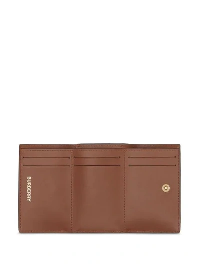 Shop Burberry Monogram-print Folding Wallet In Brown