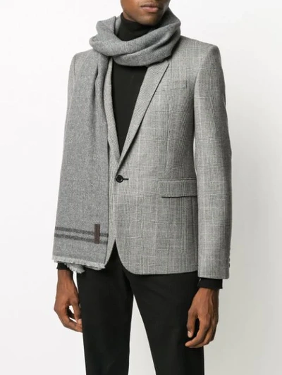 Shop Ermenegildo Zegna Silk-wool Blend Scarf In Grey