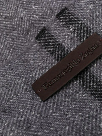 Shop Ermenegildo Zegna Silk-wool Blend Scarf In Grey