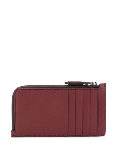 Shop Ermenegildo Zegna Crocodile-effect Cardholder In Red