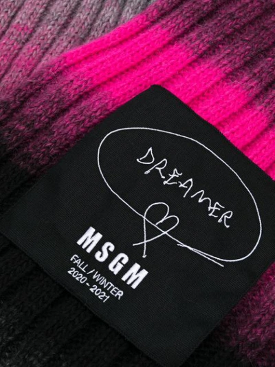 Shop Msgm Logo-patch Gradient Scarf In Pink