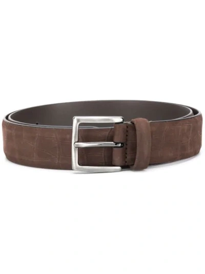 Shop Anderson's Crocodile-effect Embossed Belt In Brown