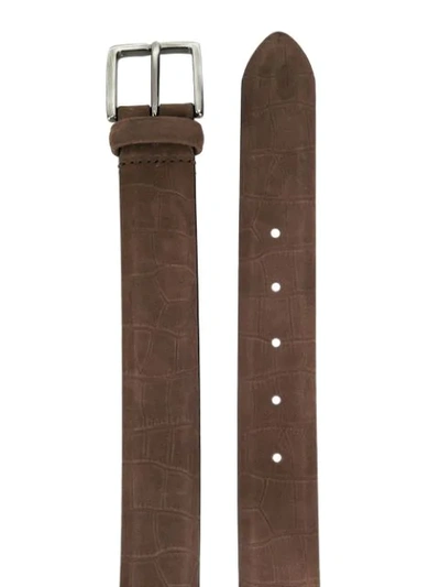 Shop Anderson's Crocodile-effect Embossed Belt In Brown