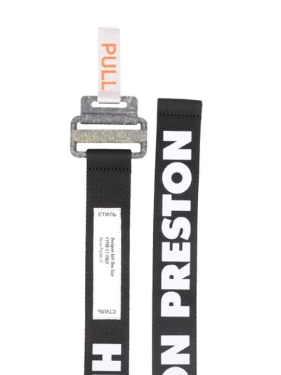 Shop Heron Preston Printed Logo Belt In Black